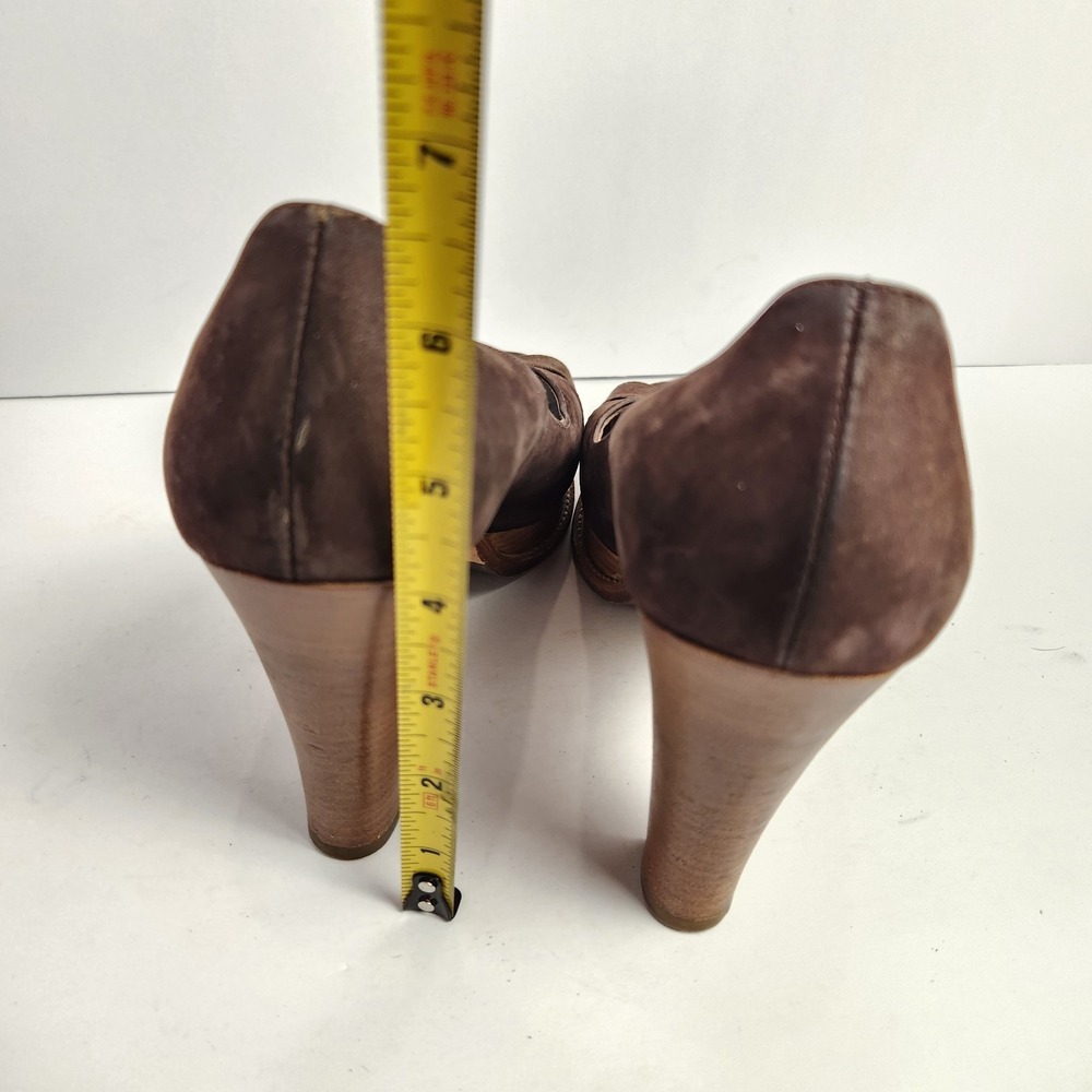 Michael Kors Women's Open Toe Brown Suede High Heel Pumps Size 7.5M - Picture 3 of 8